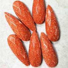 10X28MM FACETED PEAR CABOCHON GOLD STONE(4PCS/BAG))